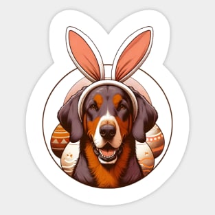 Bavarian Mountain Scent Hound in Bunny Ears Easter Delight Sticker